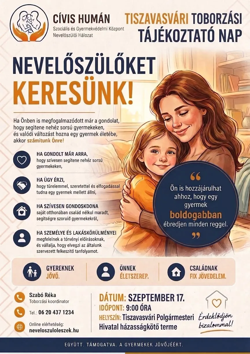 Nevelőszülőket keresnek Tiszavasváriban
