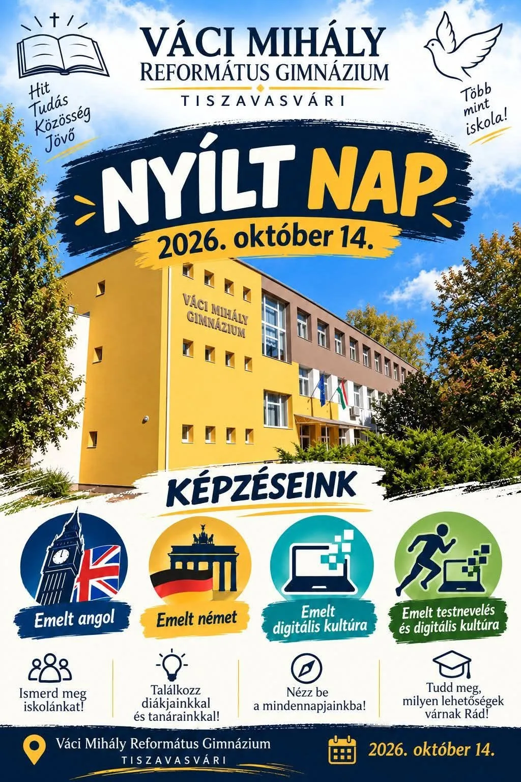 Nyílt napot tart a Váci Mihály Református Gimnázium Tiszavasváriban!