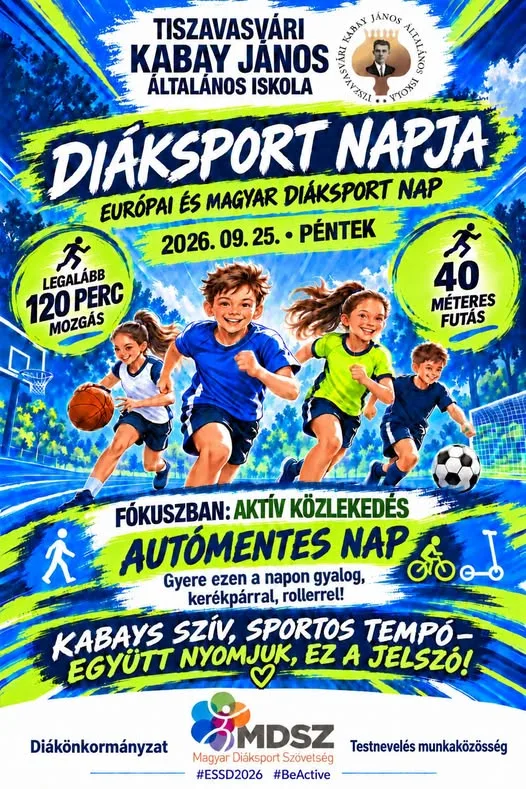 Diáksport Napja és Autómentes Nap a Tiszavasvári Kabay János Általános Iskolában