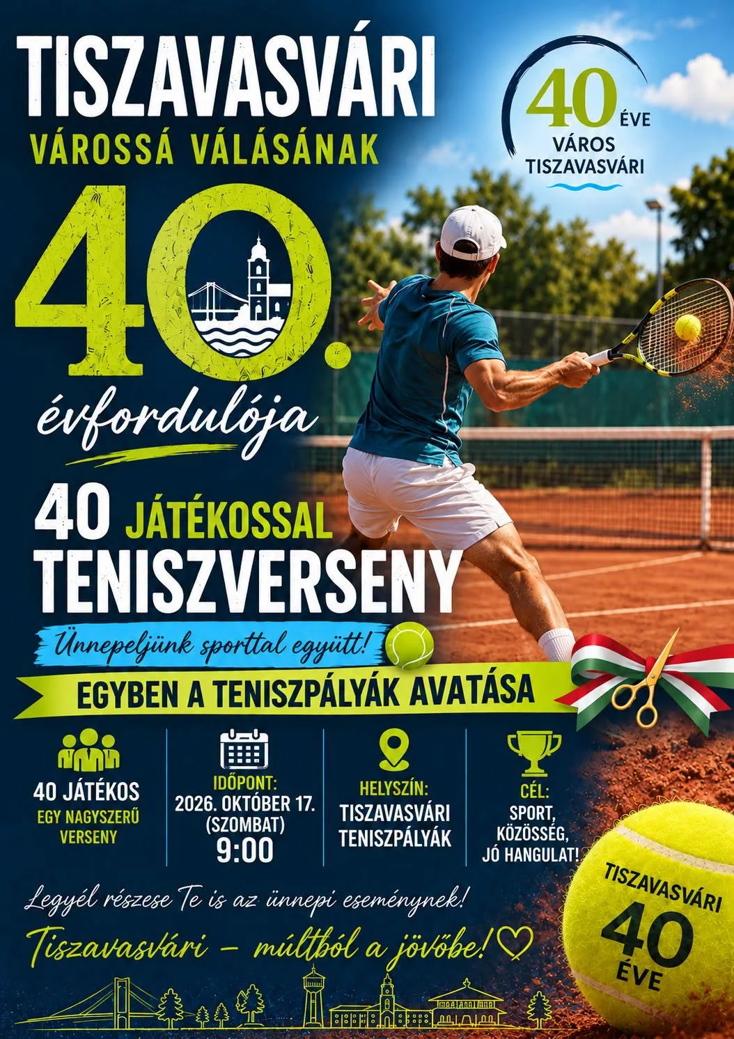 Új teniszpályákat avatnak Tiszavasváriban: Jön a jubileumi teniszverseny