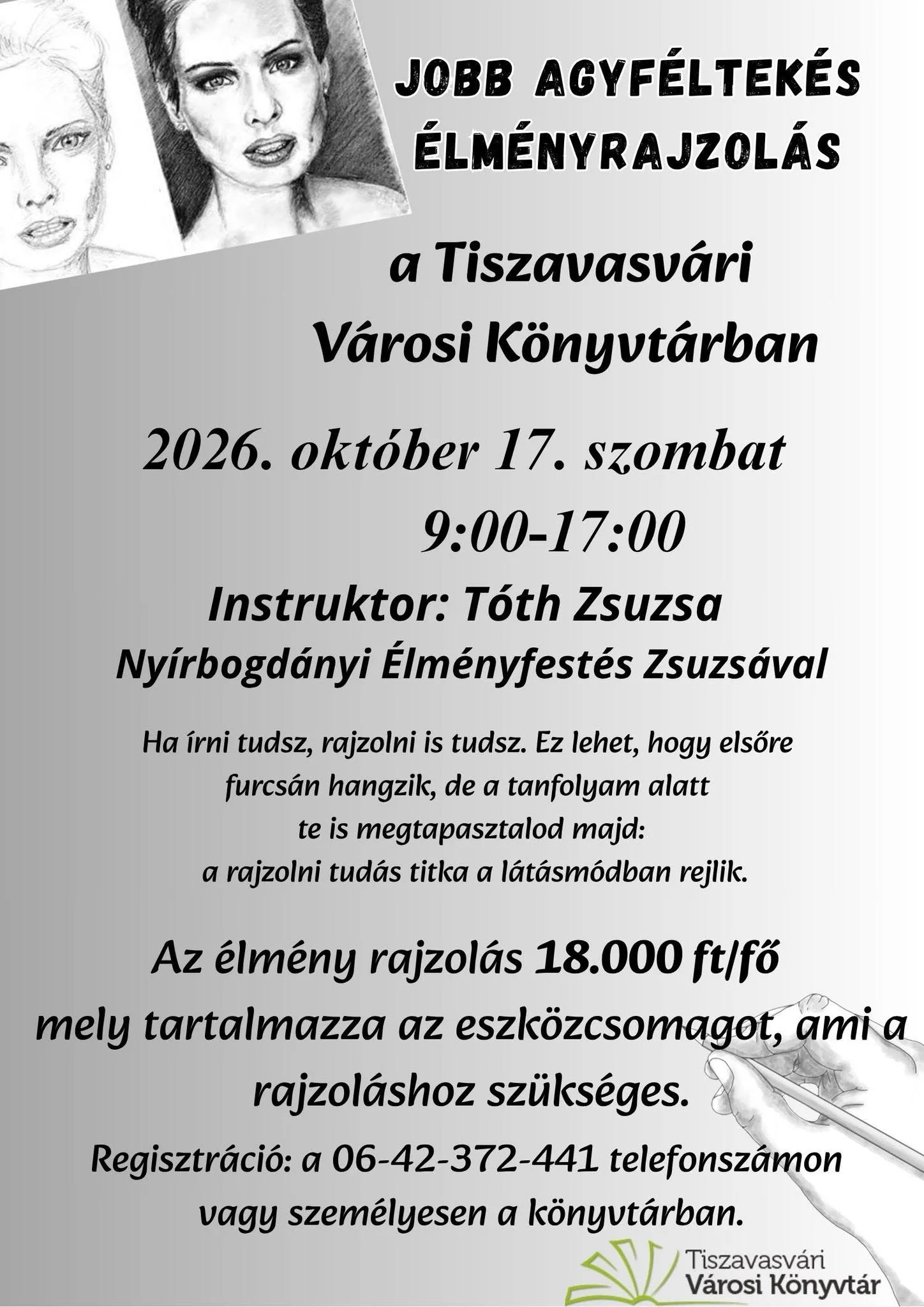 Jobb agyféltekés élményrajzolás a Tiszavasvári Városi Könyvtárban