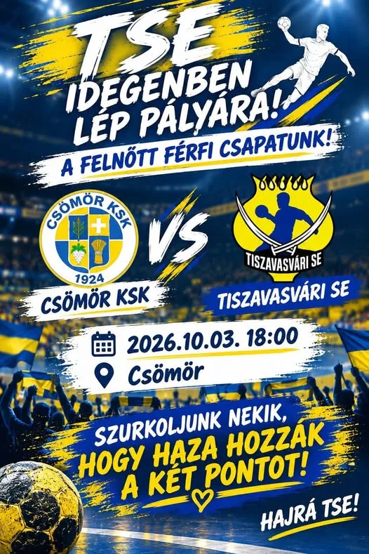 Csömörön bizonyíthatnak a tiszavasvári kézilabdás férfiak: Csata a bajnoki pontokért!