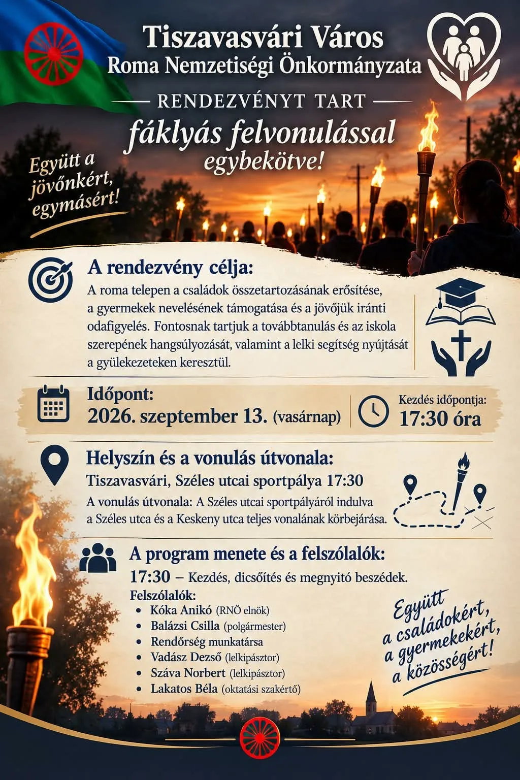 Fáklyás felvonulás és közösségi összetartás Tiszavasváriban