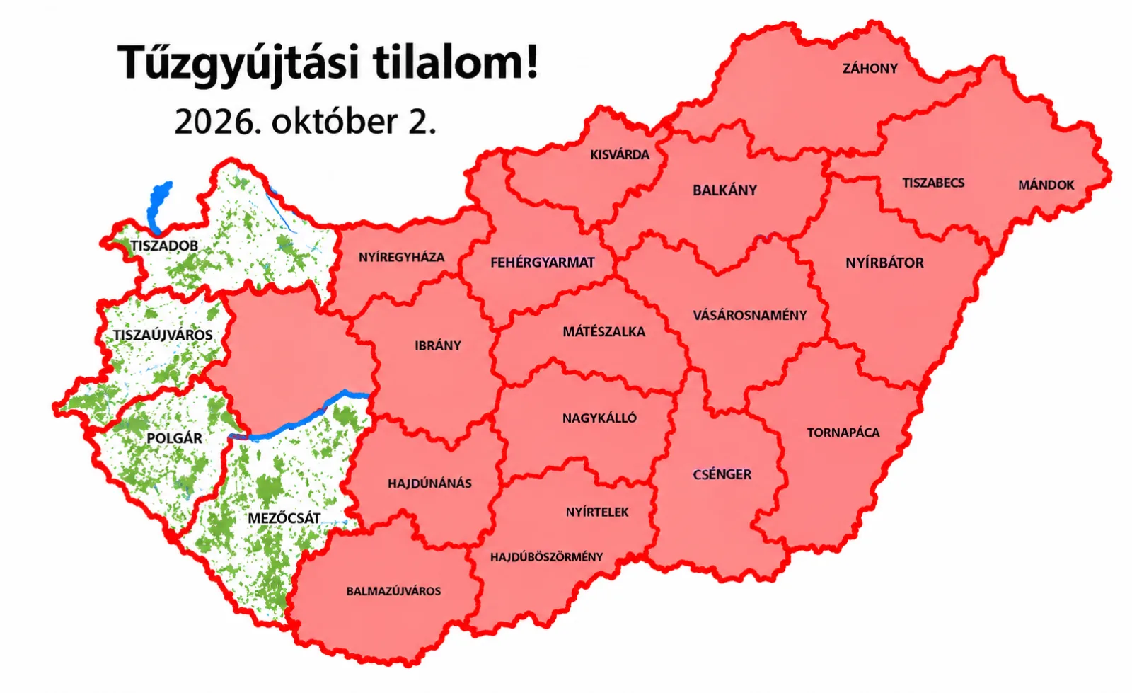 Tűzgyújtási tilalom lépett életbe: Szabolcs-Szatmár-Bereg és Hajdú-Bihar megyében is fokozott a tűzveszély